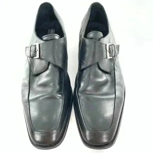 Ashton Gray mens dress shoes size 11 black leather monk strap - Picture 1 of 14